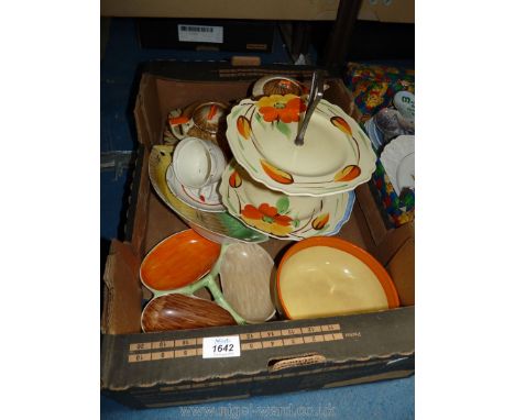 A quantity of Myott china including cake stand, teapot, cup and saucer, in various patterns, etc.