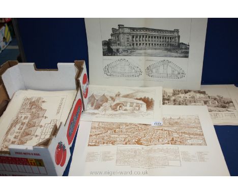 Approx. 130 1920's 'The Builder' architectural Drawings.