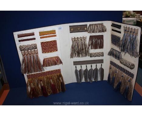 ''Raindance'', a fold out Pattern Book display of various trimmings for upholstery, curtains etc., by Andrew Martin, famous i