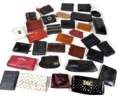 Various vintage leather and other purses, an evening purse with horse charm front 16cm W, faux and other leather etc. (a quan