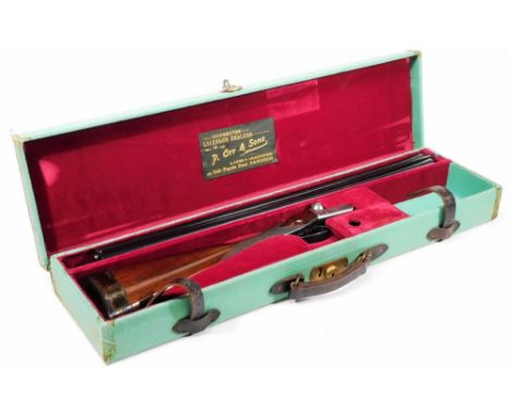 A Webley &amp; Scott Limited 12-bore side by side boxlock ejector shotgun, Ser. No. 91077, in a velvet lined canvas case with