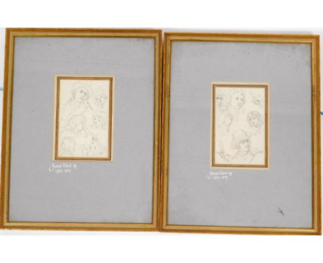 James Ward RA (1769-1859).  Sketches of figures, pencil, preliminary sketch of figures, pencil, 15cm x 10cm and another.  (2)