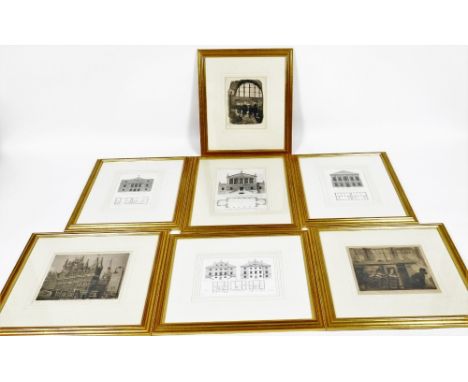 E Sargieson (20thC).  St Pancras Midland Railway,  artist signed limited edition etching no. 15/30, 27cm x 31cm, another, var