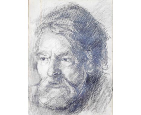 Brian Organ (b.1935). Portrait of a bearded gentleman, quarter profile, pencil, signed and indistinctly dated, 25cm x 17cm.