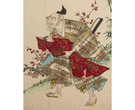 MATSUKAWA HANZAN: SURIMONO OF THE TALE OF THE BAMBOO CUTTERBy Matsukawa Hanzan (1818-1888), signed Matsukawa HazanJapan, 19th