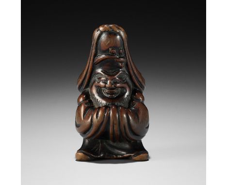 MASATOMO: A WOOD NETSUKE OF FUKUROKUJUBy Masatomo, signed MasatomoJapan, c. 1800, Edo period (1615-1868)The God of Longevity 