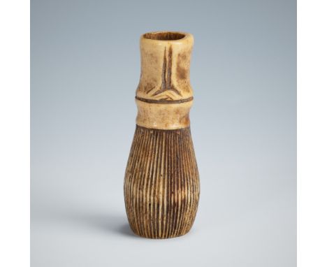 AN ANTLER CHASEN NETSUKE (TEA WHISK)UnsignedJapan, Meiji period (1868-1912)The antler netsuke naturalistically modelled as a 