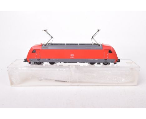A Fleischman HO gauge electric locomotive in red and grey DB liveryIn associated plastic box with information leaflet.
