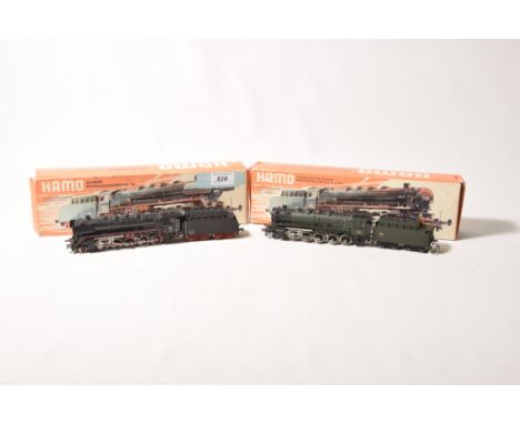 Two boxed Marklin Hamo locomotives and tendersNo. 8347 2-10-0 locomotive with eight wheel tender in black DB livery and 8346 