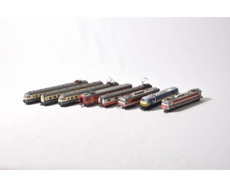 A quantity of unboxed Continental HO gauge locomotives and rolling stockComprising Lima twin electric locomotives set with ce
