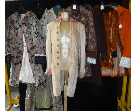 A COLLECTION OF VINTAGE THEATRICAL COSTUMES to include a George III style Gentleman's long coat and a Ladies Elizabethan styl
