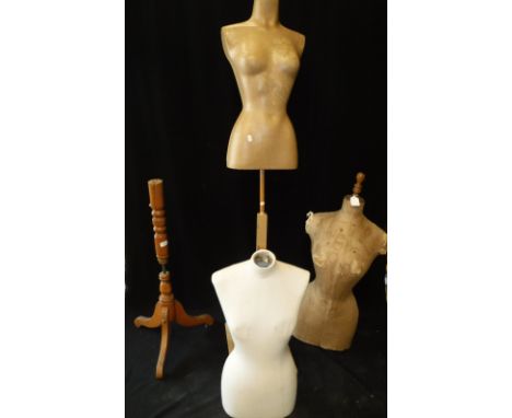 A VINTAGE TAILOR'S DUMMY/MANNEQUIN and two others  