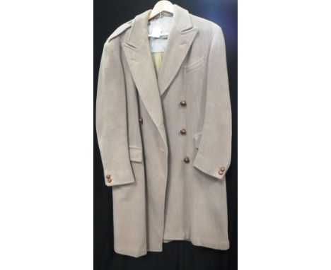 CROMBIE OF ABERDEEN: A GENTLEMAN'S VINTAGE DOUBLE BREASTED FULL LENGTH OVERCOAT