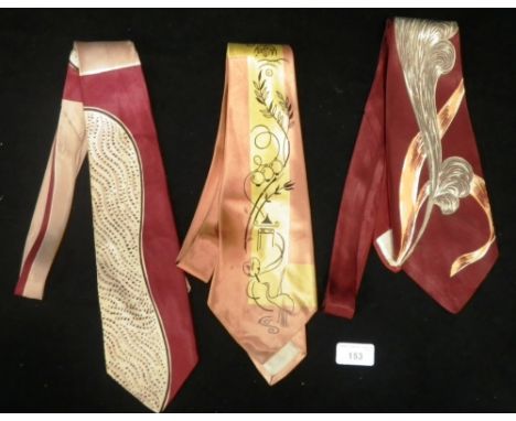 BROCKS OF INDIANAPOLIS: A MEN'S SILK TIE, circa 1950 and two others similar