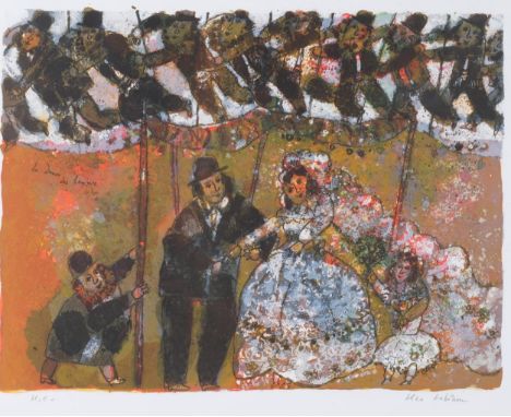 Theo Tobiasse, Wedding, lithograph, signed in pencil, image 46cm x 60cm, framed Good condition