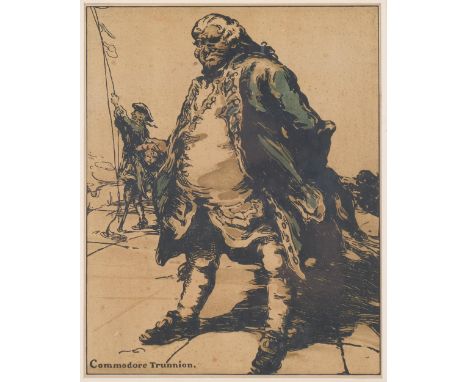 William Nicholson (1872 - 1949), Commodore Trunnion, lithograph, published by Heinemann London 1900, 34cm x 27cm, framed A fe