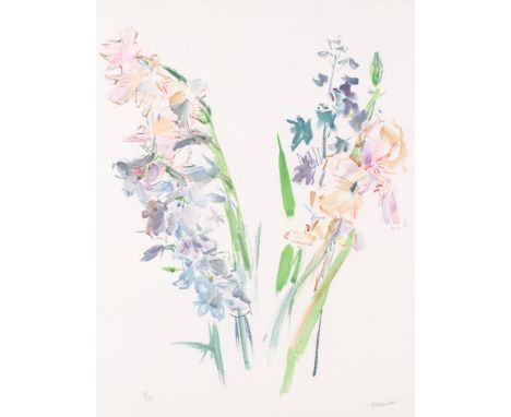 Oskar Kokoschka (1886 - 1980), flower study, lithograph, signed in pencil, no. 5/15, 64cm x 53cm, framed Very good condition
