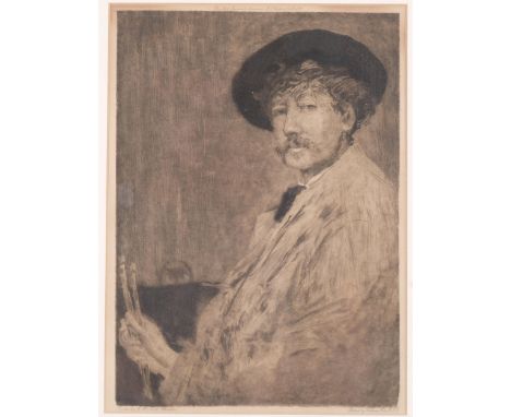 William Hole after James McNeill Whistler, portrait of Whistler, etching, published by The Art Journal London, plate 25cm x 1