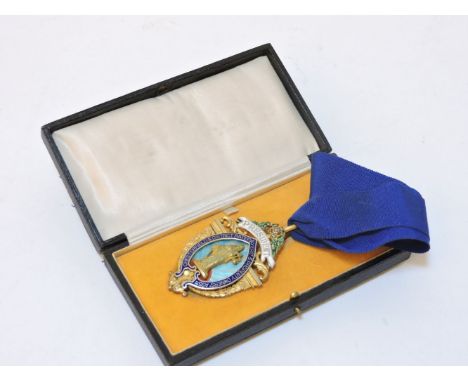 A Chesterfield silver gilt medallion/chain of office