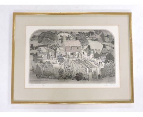 Graham Clark (b.1941)'COTTAGE GARDENERS'Coloured aquatint, signed and inscribed with title in pencil, numbered 77/100Image si