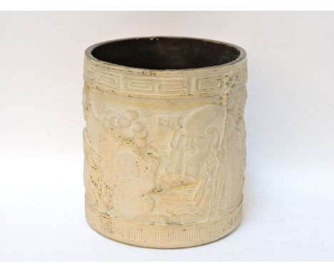A Bretby pottery planter, with chinoiserie scenes
