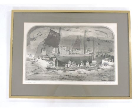 Graham Clarke (b.1941)'INDUSTRY'Coloured aquatint, signed and inscribed with title in pencil, numbered 48/100Image size 37 x 