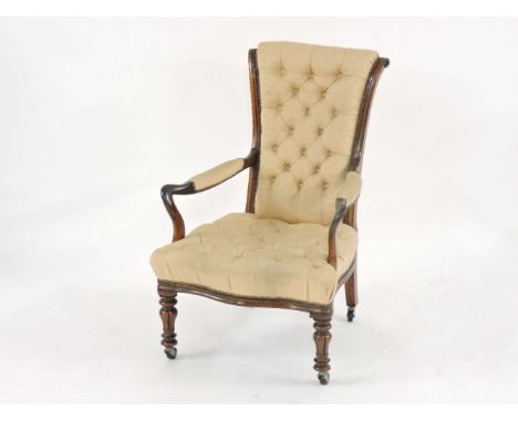 A William IV rosewood button upholstered chair, 61cm wide
