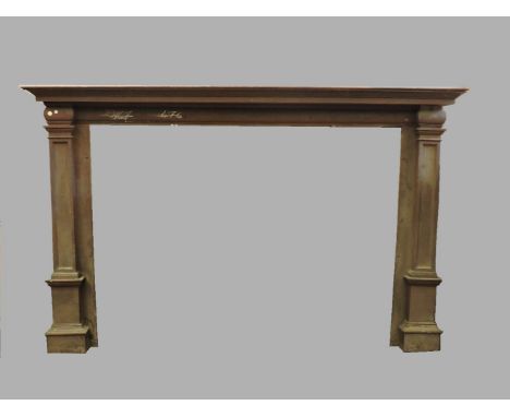 A very large country house fire surround, formerly from Althorp House, the mantel shelf raised on pilaster supports, 180 x 26