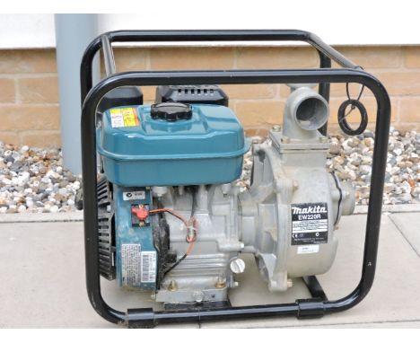 A Makita EW220R petrol operated pump, with floating pipe and filter, and an Ama drainer N301 SE/NE