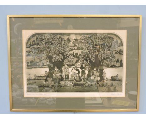 Graham Clarke (b.1941)'BENEATH THE GREEN WILLOW'Aquatint, signed and inscribed with title in pencil, numbered 48/100Image siz