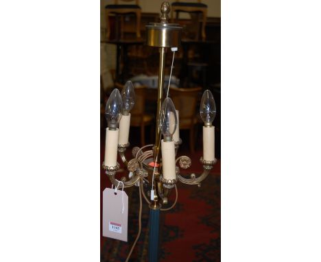 A Swedish gilt metal five light standard lamp 