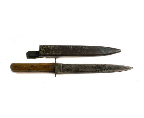 A First World War Austrian Army Trench Knife, the 21cm single edge steel blade with spear point, the ricasso stamped Z, with 