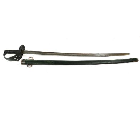 An 1885 Pattern Cavalry Trooper's Sword, the 87cm single edge fullered steel blade stamped MOLE to the back edge, one side of