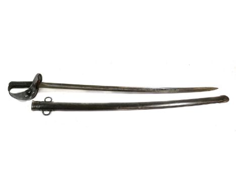 An 1885 Pattern Cavalry Trooper's Sword, the 87cm single edge fullered steel blade stamped with maker's mark Weyersberg, Kirs
