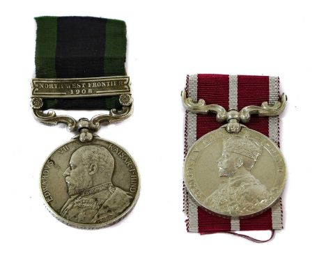 An Indian Army Pair, comprising India General Service Medal 1908-1935, with clasp NORTH WEST FRONTIER 1908, named to 4771 Sep