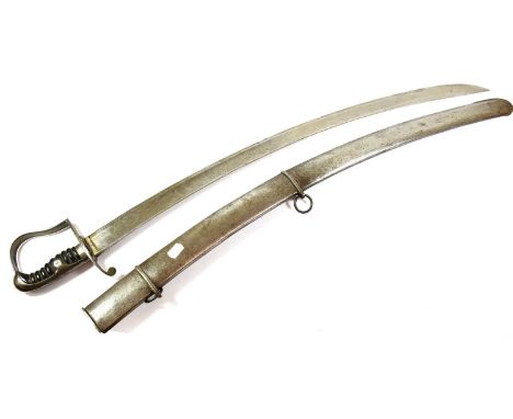 A George III 1796 Pattern Light Cavalry Officer’s Sword, the 82cm single edge curved fullered steel blade by Henry Osborn etc