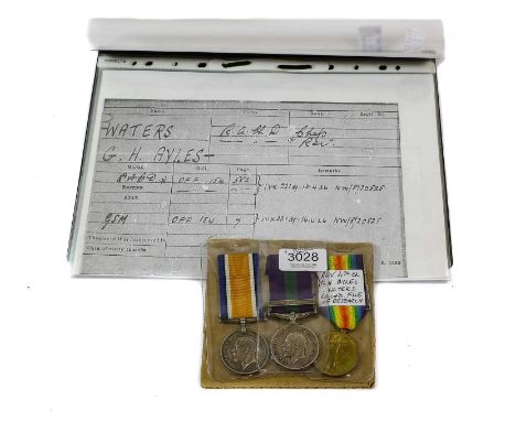 A Group of Three First World War Medals, awarded to REV G.(George) H.(Henry) AYLES-WATERS, Royal Army Chaplain's Department, 