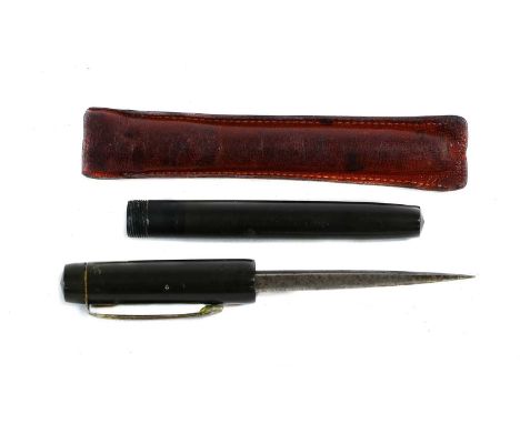 A Special Operations Executive "Assassin's" Pen Dagger, in the form of a black bakelite fountain pen, the top unscrewing to r