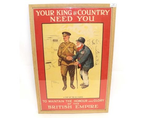 A First World War Recruiting Poster - Lawson Wood, "A Chip Of the Old Block", "Your King &amp; Country Need You to Maintain t