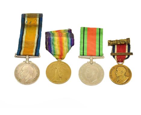 A First/Second World War Trio, awarded to L-10913 PTE.J.J. HAWKINS, R.W. KENT R., comprising British War Medal, Victory Medal