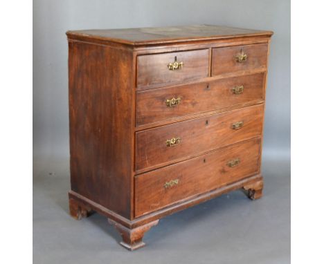 A 19th Century Mahogany Straight Front Chest, the moulded and crossbanded top above two short and three long graduated drawer