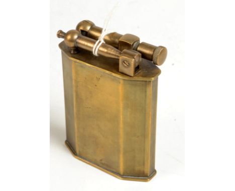 A French Polaire large brass table lighter. 