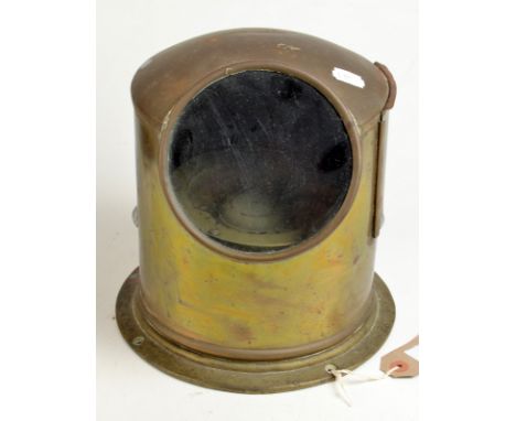 A ships compass for 'The Great Grimsby Coal, Salt & Tanning Co. Ltd. Newlyn, Penzance' in brass binnacle. 