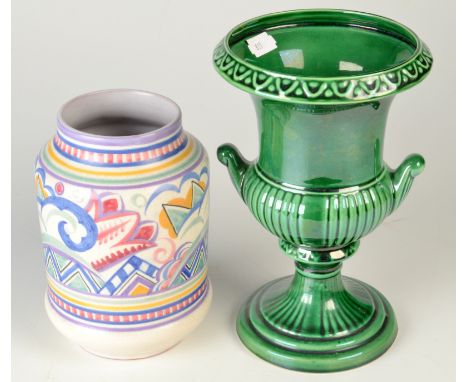 A 1930's Poole Pottery Carter Stabler & Adams vase, height 17cm, together with one other piece.  Condition Report: Good condi