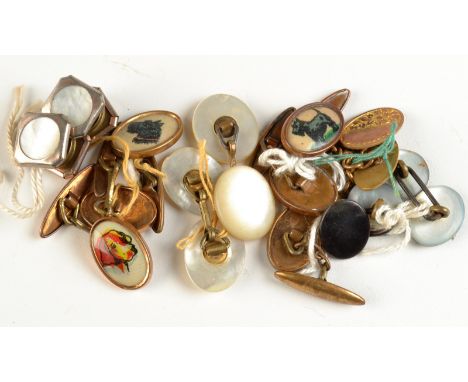 Pearl, dog and other cufflinks.