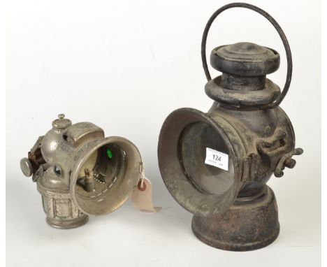 A Lucas No.722 King of the Road car lamp, height 32cm and one other lamp. 