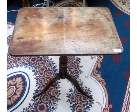 A Georgian rectangular mahogany pedestal occasional table on a tripod base, height 73.5cm.
 