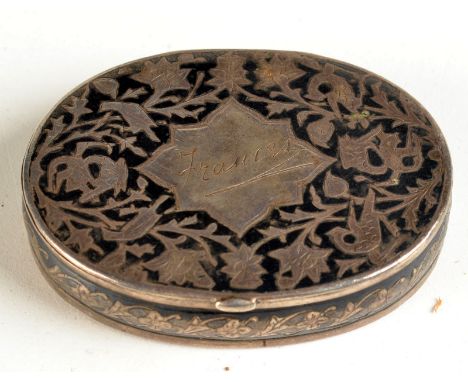 A 19th century Niello enamelled snuff box.