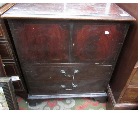 A George III mahogonay commode with bracket feet, width 65cm. 