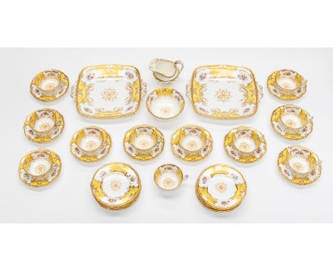 ************** PLEASE NOTE THIS COALPORT not Copeland as previously stated******* A Coalport yellow batwing teaset, pattern n